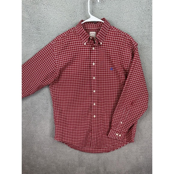 Brooks Brothers 346 Shirt Mens Medium Plaid Button Down Non Iron Supima Cotton